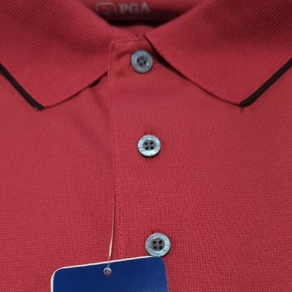 PGA Tour Red Performance Polo Shirt - Picture 9 of 15